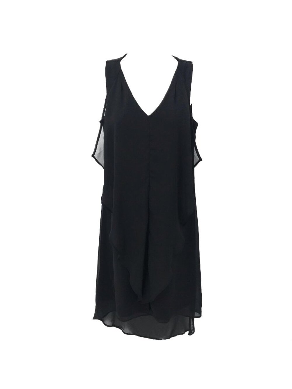 NWT I.N.C. International Concepts Black Chiffon Layered Sleeveless Dress XS